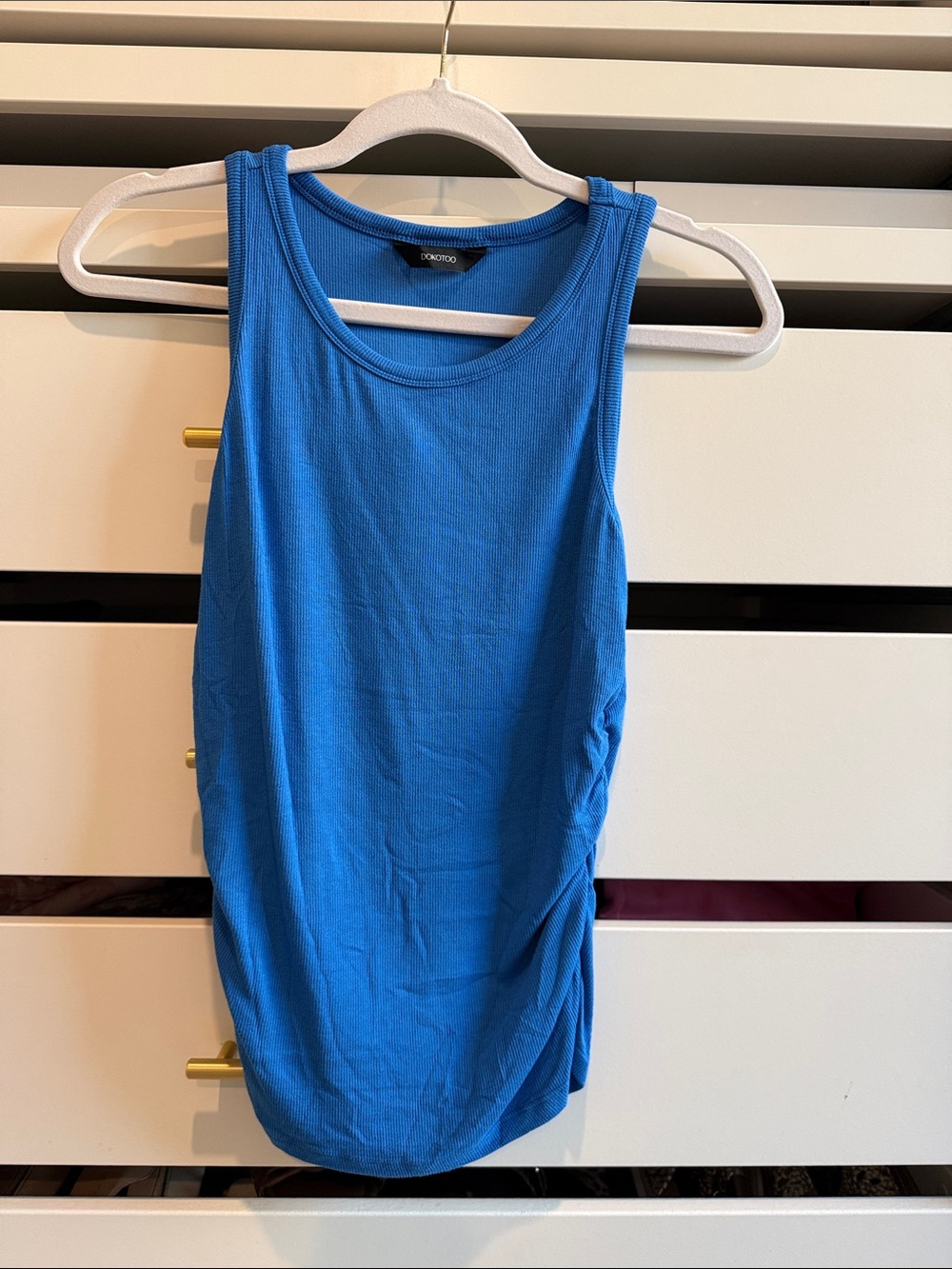 Blue Ribbed Tank Top